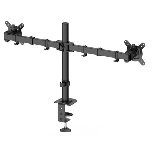 Support double écran robuste avec bras articulé rotatif pour moniteur