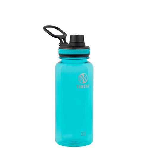 Takeya 50272 Sports Water Bottle with Spout Lid, BPA-Free Tritan Plastic, Durable PP#5 with Silicone o-Rings, Ocean