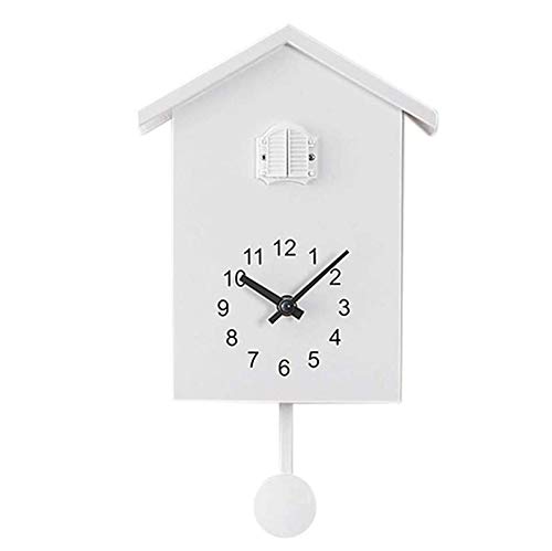 Byjia Cuckoo Clock, Scandinavian Style Wall Clock, Small Bird Hourly Clock, For Wall Art Home Living Room Kitchen Office Décor Decoration,White #TOP20