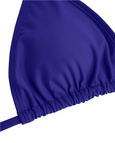 Image of Women's Triangle Bikini Set String Swimsuit Print Tie Smocked Ruched Two Piece Bathing Suit