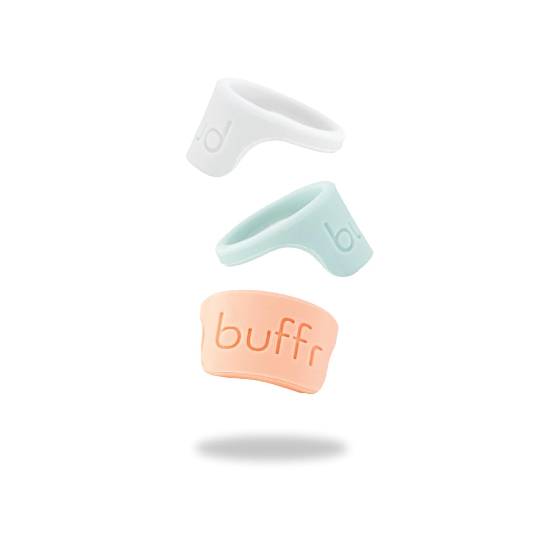 BUFFR Silicone Ring Protector for Working Out – Wedding Ring Protector – Rubber Ring Guard for Women - Light Pink, White, Blue, Charcoal, Gray (5 Pack