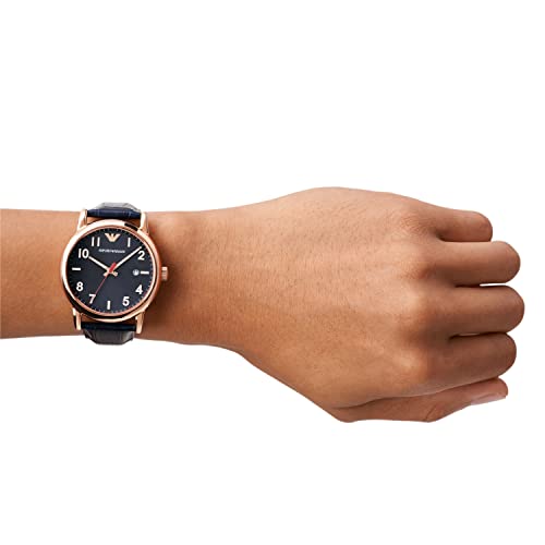 Image of Emporio Armani Men's Three Hand, Automatic or Chronograph Watch with Stainless Steel or Leather Band