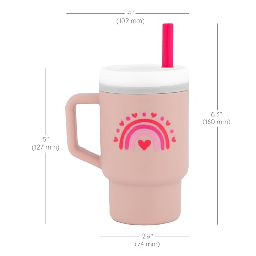 Image of Infantino My 1st Tumbler Limited Edition Pink Hearts Adorable Miniature Tumbler with Leak-Resistant Straw and Toddler-Friendly Handle, Encourages Hydration, Easy to Clean, 266 ml, Pink