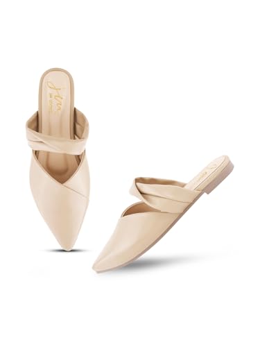 Image of Froh Feet Women's Fashion Comfortable Slip-on Flat Bellies Pointed Toe Mules Sandals