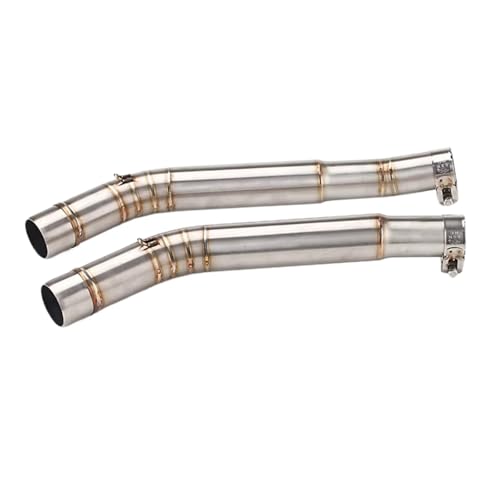KOPQTEC Escape Tubo De Moto Compatible con Suzuki para Hayabusa 2008 2009 2010 2011 2012 2013 2014 2015 2016 2017 para Escape De Motocicleta Modificado, Tubo De Enlace Central De Doble Salida.