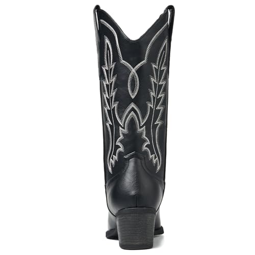 Image of Cowboy Boots for Women, Chunky Heel Western Boot | Mid-calf cowgirl boots with all-day comfort, ideal for daily outfits, country music festivals and western themed occasions