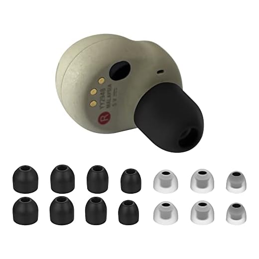 Geiomoo Silicone Earbuds Ear Tips Compatible with Sony WF-1000XM4, Slim Soft Eartips Earpads (L/M/S/SS, Black/Transparent)