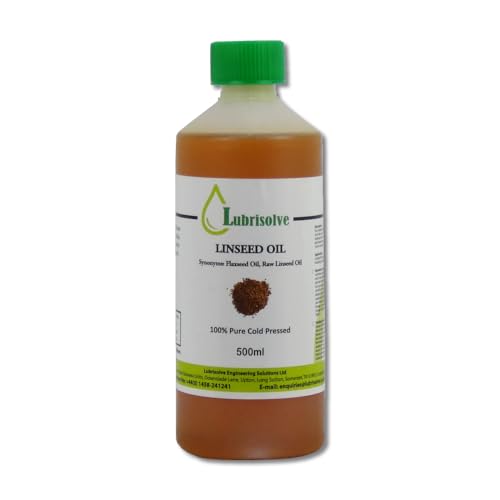 Lubrisolve Aceite de linaza prensado en frío 100% puro, tratamiento de madera natural y suplemento de alimentación para caballos, 500 ml, calidad premium, sin productos químicos