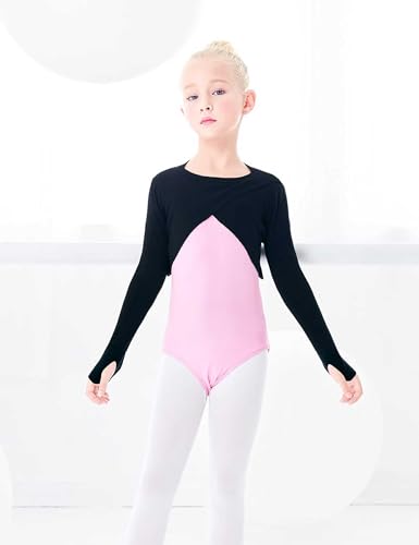 Daydance Kids Girl's Ballet Shrug Knit Pullover Dance Sweater with Thumb Holes3