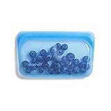 Stasher Bolsa de almacenamiento reutilizable de silicona platino de grado alimenticio, topacio (aperitivo), reduce el plástico de un solo uso, para cocinar, almacenar, cocinar al vacío o congelar, a