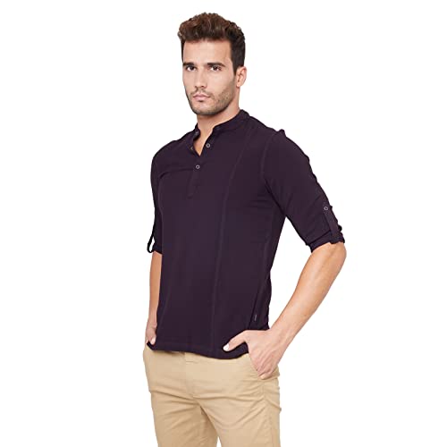 Image of Identiti Men Solid Slim Fit 100% Viscose Casual Shirt /Kurta for Men