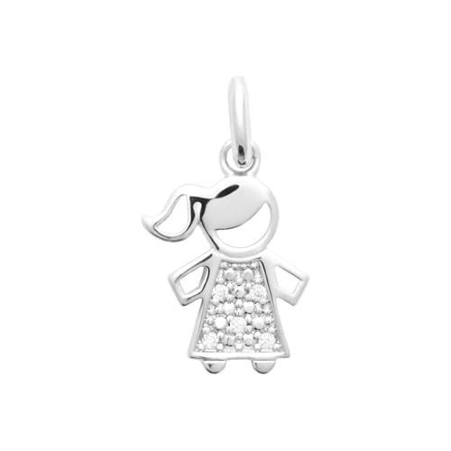 Pendentif petite fille argent 925 rhodié et oxydes Tata Gisèle