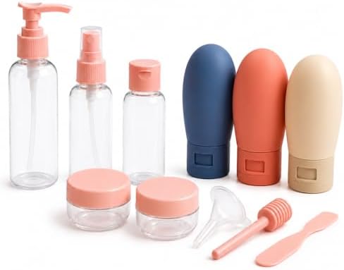 Kit Viagem Frascos de Silicone Recarregáveis com 11 Peças Para Sh...