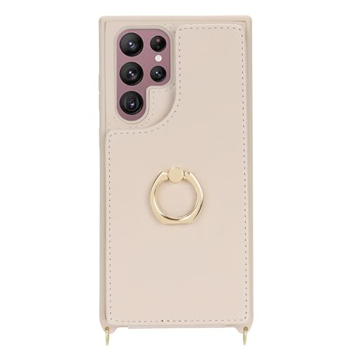 Lipvina for Samsung Galaxy S22 Ultra Case with Strap,Beige by Lipvina - Used condition - Image 6