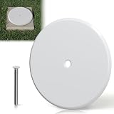 HEIWUKONG 7Inch Clean Out Cover Plate, Cleanout Cover Plate for Clean Plug Access Hole, Round Decorative Cleanout Cover Access Plate for Rear Deck Drain and Hidden Open Gutter (White,1 Pcs