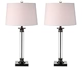 Lámpara de mesa LED de cristal y metal de 30 pulgadas, bombillas incluidas