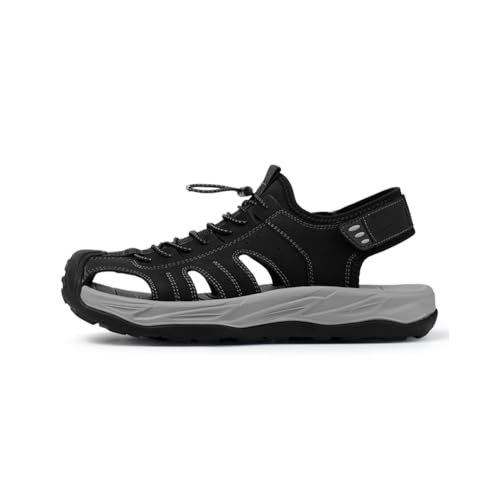 Mens Closed Toe Sandals Beach Water Shoes Men Waterproof Fisherman Leather Sport Hiking Sandals2