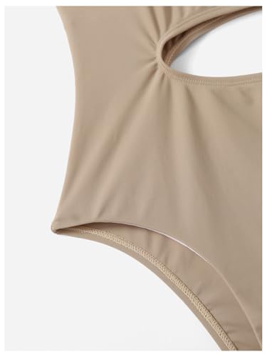 OYOANGLE Girl's Cut Out One Piece Swimsuit with Knot Side Beach Skirt Cover Up Swimwear4