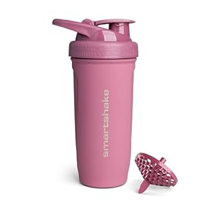 Smartshake Reforce Stainless Steel Protein Shaker Bottle 900 ml | 30 oz – Leakproof Screw-on Lid – BPA Free – Unisex – Deep Rose