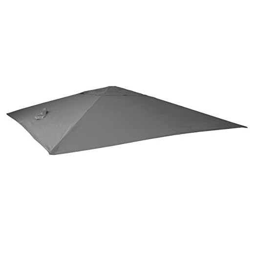 Mendler Ersatz-Bezug für Luxus-Ampelschirm HWC-A96, Sonnenschirmbezug Ersatzbezug, 3x3m (Ø4,24m) Polyester 2,7kg - anthrazit