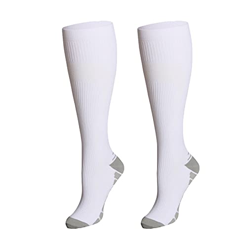 Dirk41 Casual Cushion Corp Running And Compression Women Socks Men's Stripe Outdoor Cycling Fashion Mens Compression (White, M) #TOP16