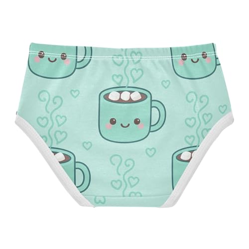 Girls' Triangle Panties Organic Underwear for Toddlers Hot Cocoa Mug Seamless Pattern2