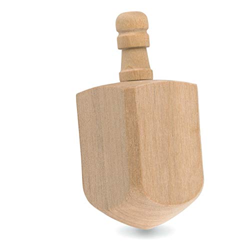 Wooden Dreidels Unfinished, Large 2-1/2 x 1 Inch, Pack of 25 Blank Wooden Dreidels to Paint, Perfect for Hanukkah Decorations, Crafts, Gifts & Family Fun by Woodpeckers