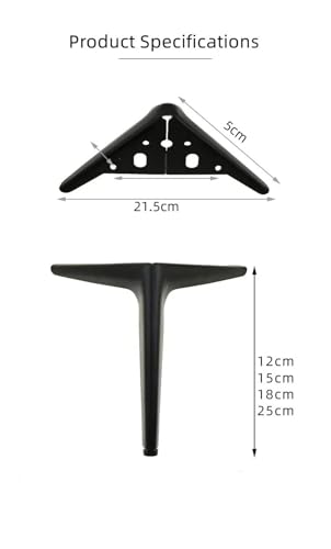 Pieds de table métal 15cm haute résistance anti-affaissement canapé - 5