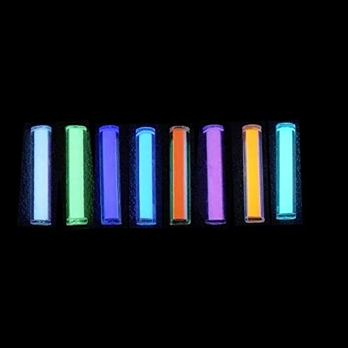 ASRMOLLY 8pcs Glass Luminous Tube, 1.5 * 6mm Luminous Vial Glow rods Made of Rare Earth Materials, EDC Players, for DIY Various EDC Accessories and Decoration. (Mix)