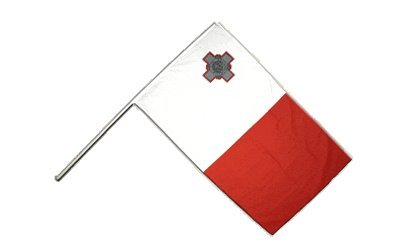 Drapeau Malte sur hampe Digni 60x90 cm pour votre décoration de fête