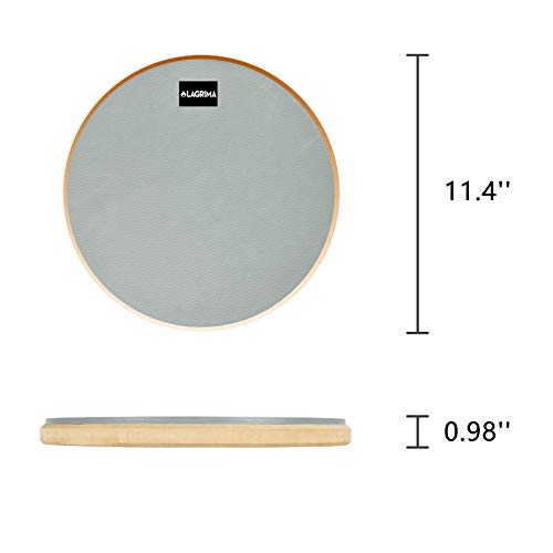 LAGRIMA 12 Inch Professional Silent Drum Practice Pad With Snare Drum Stand Adjustable Kit, Dumb Drum Beginner Rubber Practice Pad, 11.4\'\' Dia Drums，Gray - Thumbnail 4