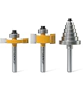 XDENGP Rabbet Router Bit Set 1/4 Shank, Rabbeting Router Bits 2pcs with 6 Bearings for Interchang...