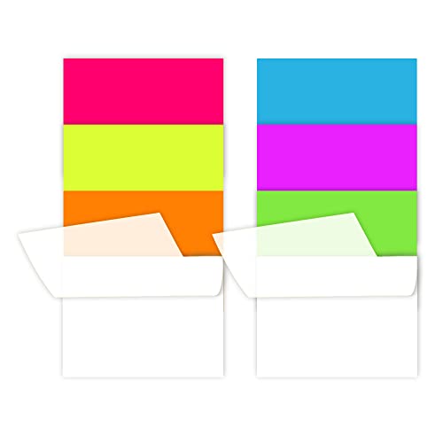 iKyce 400 Sheets Transparent Sticky Notes, 4 x 3 inch (Horizontal Version) Clear Self-Sticky Annotation, Waterproof Translucent Color Memo Pad, See Through Office & School Supplies (70087-C08)