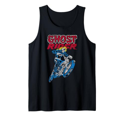 Débardeur Ghost Rider Marvel Retro pour Homme Style Motard Noir