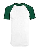 Augusta Sportswear Damen Boys' Short Sleeve Baseball Jersey L White/Dark Green Sportbekleidung, Weiß/Dunkelgrün, Large