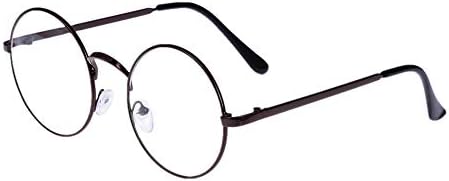 Lovef Large Oversized Metal Frame Clear Lens Round Circle Vintage Eye Glasses 5.4*2inch - Gold -