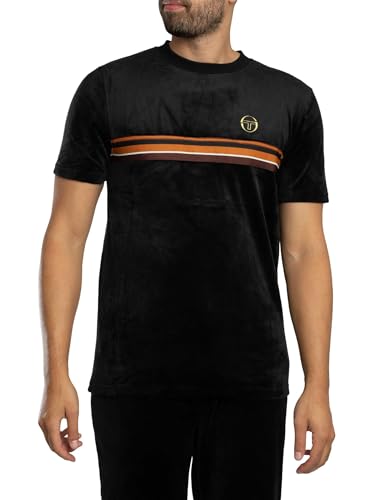 Sergio Tacchini Herren T-Shirt „Ayme“ Aus Velours, Black/Gold, L