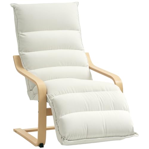 HOMCOM Sillón de madera de abedul silla