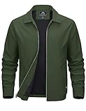 MAGCOMSEN Lightweight Jacket for Men Fashion Casual Jackets Light Golf Jacket Work Coat and Jackets Army Green,M