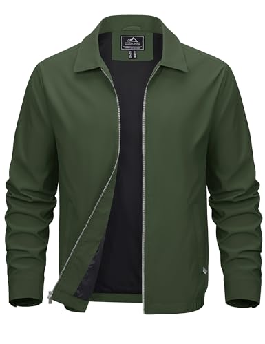 Image of MAGCOMSEN Men's Lightweight Jackets Full Zip Up Light Coat Laydown Collar Jacket Casual Windbreaker Jacket with Zip Pockets