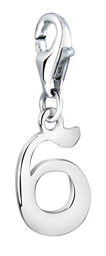Charm número 6 plata Nenalina para lucir en collares de diario y eventos de mujer 1