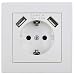 Produktbild MC POWER - Schutzkontakt-Steckdose mit 2x USB McPower | FLAIR | 250V~/16A, 5V/2,1A, UP, weiß, matt