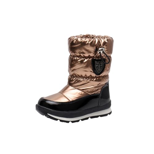 Preisvergleich Produktbild Molinter Damen Schneestiefel mit Warme Gefütterte Wasserdicht Rutschfest Schneeschuh Winterstiefel für Kinder Erwachsene (Gold, Erwachsene, Damen, 38, Numerisch, EU Schuhgrößensystem, M)