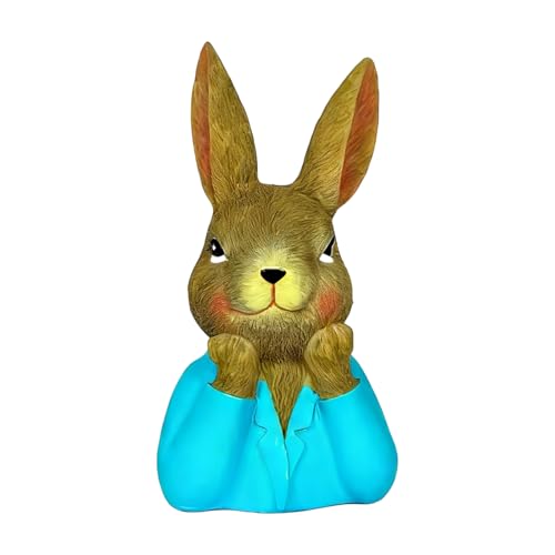 Décoration de Pâques en résine avec statue détaillée de lapins de luxe