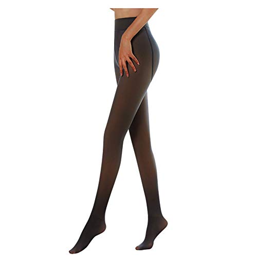 Yoaa Winter Fleece gefütterte Leggings Sexy Hautfarbe Leggings Perfekte Schlankheitsbeine Fake Translucent Warm Fleece Strumpfhosen Hohe Taille Bauchkontrolle für Frauen Cover