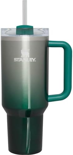 STANLEY Quencher H2.0 FlowState kubek do picia, izolowany próżniowo, ze stali nierdzewnej, z pokrywką i słomką, do wody, mrożonej herbaty lub kawy (miętowa zieleń, 1,2 l)