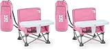 Bright Starts Pop 'N Sit Portable Booster, Indoor/Outdoor Use, Floor Seat with Feeding Tray, Pink, 6 Mos - 3 Yrs (Pack of 2)