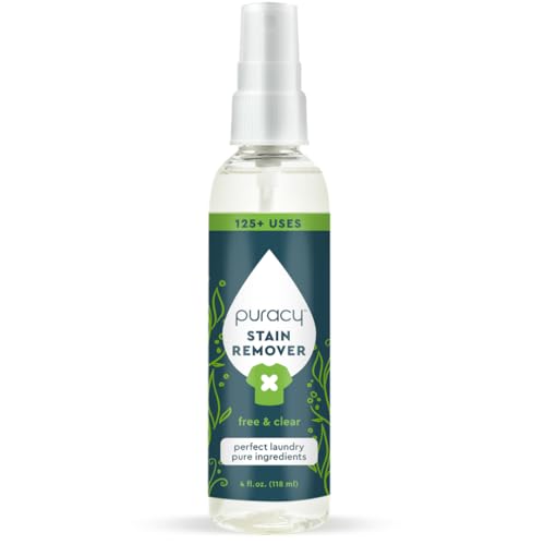 puracy stain remover spray natural travel and laundry stain cleaner for clothes baby amp kids stains oil amp fabric spot cleaner unscented 4 oz