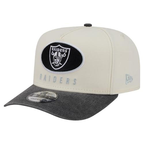 New Era Men's Cream/Black Las Vegas Raiders Washed A-Frame 9FIFTY Snapback Hat