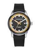 Viceroy Reloj Hombre Analógico de Acero - Acabado Bitono - 40 mm - Movimiento de Cuarzo - Tres Agujas - Esfera Negra - Sumergible 10 ATM - Colección Abraham Mateo – 401501-57